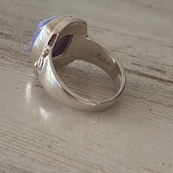 Shimmering Lavender Druzy Silver Ring by Sajen. - Picture 5 of 5